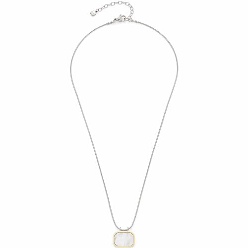 JEWELS BY LEONARDO Halskette Pirella Schlangen-Kette aus silberfarbenem Edelstahl Anhänger aus Perlmutt in goldfarbener Einfassung 45-50 cm Länge Schmuck Geschenk für Frauen 023203