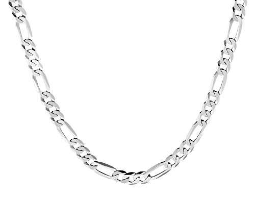 QUADRI - Elegante Halskette Herren und Frauen - Figaro Kette Silber 925 Echtsilber - Breite 5mm - Länge 61 cm - Silberkette Halskette Kette anlaufgeschützt - Zertifikat Made in Italy