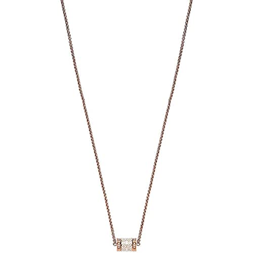 Emporio Armani Halskette Für Frauen, Gesamtlänge: 40Cm+ 5Cm Verstellbare Kette Größe Rondell: 12X10X2mm Rose Gold Edelstahl Halskette, EGS2828221