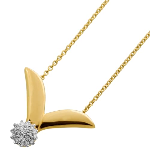 Ch.Abramowicz Diamant Kette Anhänger Gold 585 14K Brillanten 0.20ct 42