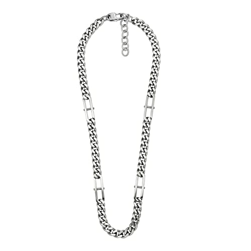 FOSSIL Halskette Für Männer Heritage, Länge: 457mm+50mm, Breite: 8mm Silberne Edelstahl Halskette, JF04356040