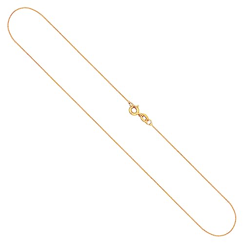 EDELIND Sehr feine Damen Goldkette Echtgold | Halskette in 375/9K Gelbgold | Stilvolle Eleganz Kette für Damen | 45 cm Länge | ca. 0.9 Gramm | Made in Germany