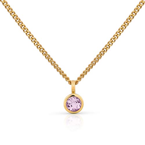 Orolino Damen Anhänger mit Kette 585/- Gold 42/45cm Glänzend Amethyst gelb 500341466-1