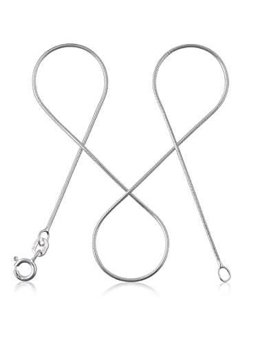 modabilé Schlangenkette Damen Halskette 925er Sterling Silber (80cm I 0,9mm breit) Silberkette 925 ohne Anhänger Silberne Kette für Frauen Ketten Kurz