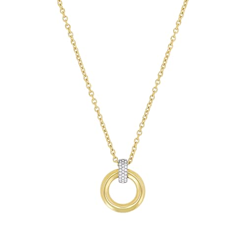 Joop! Kette mit Anhänger Edelstahl Damen Halsschmuck, mit Zirkonia synth., 50+5 cm, Weiß, Kommt in Schmuck Geschenk Box, 2039841