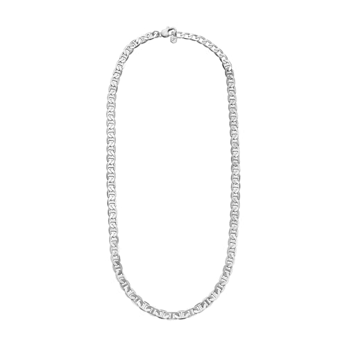 Fossil Collier Unisexe Heritage Silver en Acier inoxydable, Longueur : 508 mm + 55 mm, largeur : 8,7 mm, Acier inoxydable, ce N'est pas UNE Pierre précieuse, Length: 508mm+55mm, Width: 8.7mm, Acier