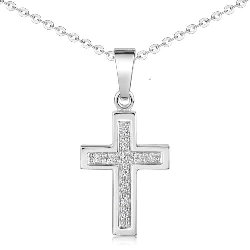Materia Kettenanhänger Kreuz Silber 925 Damen Silberkette KA-31-K97-70cm