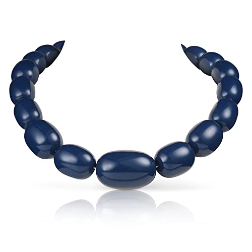 ZAVANA Große Statement-Halskette für Damen und Teenager-Mädchen, handgefertigte Boho Chic Chunky Halskette für Frauen, klobige blaue Kette, eleganter Bohemian Modeschmuck für Frauen
