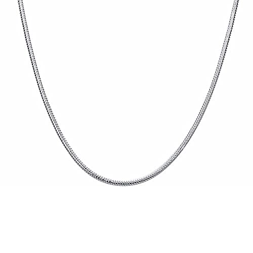 ZHUDJ 925 Silber 1mm/2mm/3mm Schlangenkette Halskette für Männer Frauen Silberketten Edlen Schmuck 70cm 3MM