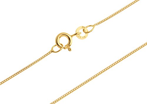 SILBERKETTEN STORE DEIN SCHMUCK ONLINE SHOP Panzerkette Gold 333 Damen 45cm I filigrane Goldkette Damen hochglanz 0,8mm Stärke I Halskette Echtgold für Frauen mit Federring Verschluss