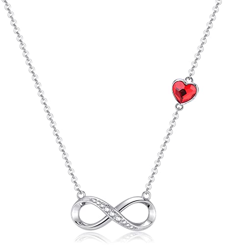 Kette Unendlichkeitszeichen, Unendlichkeit Herz Symbol Kette, Herz Unendlich Infinity Anhänger, Halskette Herz Infinity Unendlichkeit, Infinity Frauen Anhänger, für Frauen Geschenk mit Geschenkbox