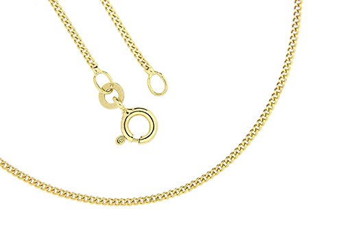 PRINS JEWELS 14 Karat 585 Gold Feine Panzerkette Gelbgold Kette – Breite 0.90 mm - Länge wählbar (60)