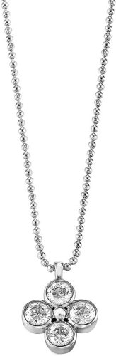 Esprit Damen-Kette shiny blossom 925 Sterlingsilber 4 Zirkonia farblos 42-45cm ESNL92052A420