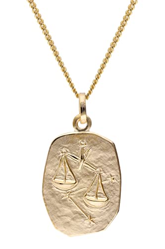 trendor Waage Sternzeichen Gold 333 / 8K mit vergoldeter Silberkette 15404-10-50 50 cm