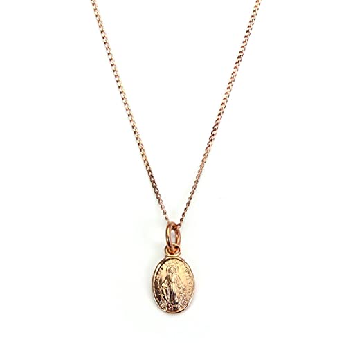 jewellerybox 9 Karat Rosegold Wundertätige Mirakulöse Maria Medaille Schmuckanhänger | Ohne Kette
