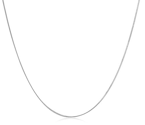 MIORE – Weißgold Kette Damen ohne Anhänger – filigrane Panzerkette aus 9 Karat Weißgold (375) – Halskette mit Schmuckbox zum Verschenken (45 cm)