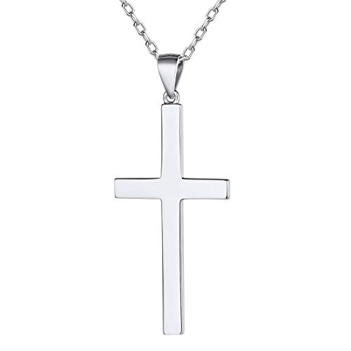 ChicSilver 925 Silber Kette mit Kreuz anhänger Herren Kreuzkette für Herren und Damen