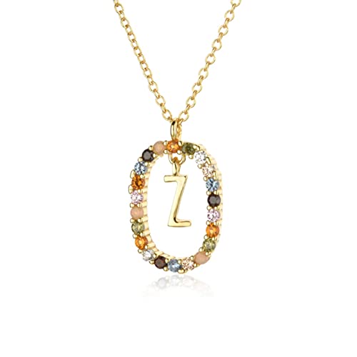 Wxbc 925 Sterling Silber Gold Buchstaben A - Z Initial   Alphabet Anhänger Lange Kette Feiner Schmuck-Gold Z