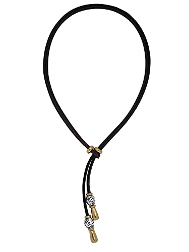 Beau Soleil Jewelry Lederkette Lederband-Kette individuell tragbar vergoldet (Braun)