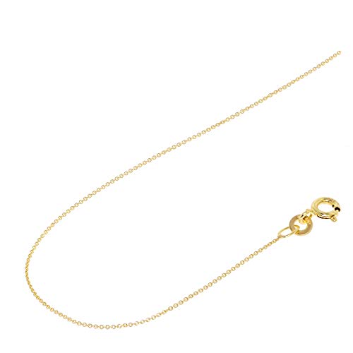 Acalee Halskette 333 Gold / 8 Karat Anker-Kette 0,8 mm eleganter Halsschmuck aus Echtgold für Damen, wunderschöne Geschenkidee, 10-1008-38 38 cm