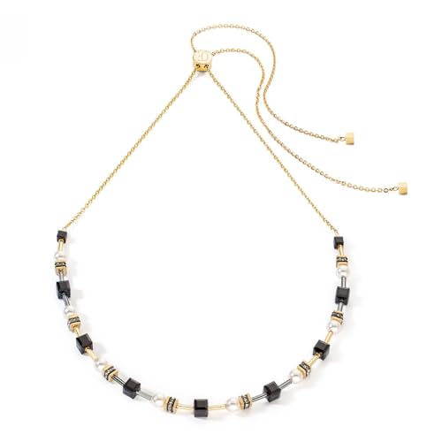 Coeur De Lion Collier Mysterious Cubes et Pearls doré et noir