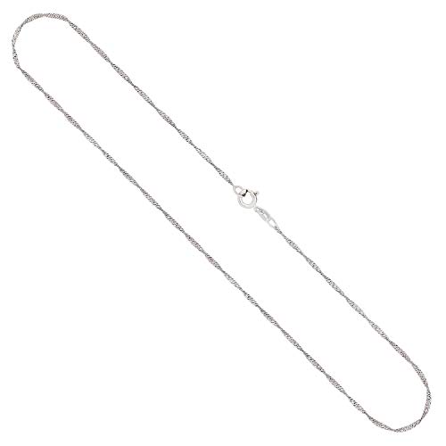Goldkette, Singapurkette Weißgold 585/14 K, Länge 50 cm, Breite 1.4 mm, Gewicht ca. 2.1 g., NEU