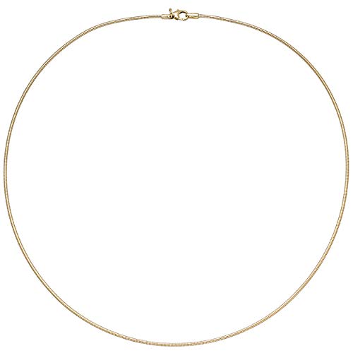 Jobo Damen Halsreif flexibel 585 Gelbgold 1,4 mm 45 cm Gold Kette Halskette Goldhalsreif