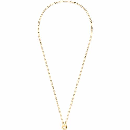 JEWELS BY LEONARDO Halskette Clip & Mix Moda lange Kette aus goldfarbenem Edelstahl längliche Ketten-Glieder und Ring für Charms Anhänger 80 cm Länge Schmuck Geschenk für Frauen 023345