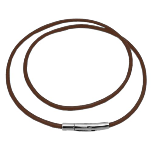 Lederkette Herren Schwarz,Lederhalsband MäNner Damen,Leder Halskette MäNner Lederband,Lederhalsband Herren Mit,Leder Ketten für Herren Schwarze,Lederkette Mit Verschluss,Halskette Leder (braun)