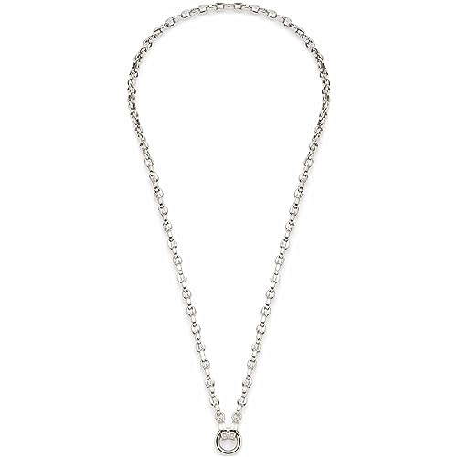 JEWELS BY LEONARDO Halskette Clip & Mix Romea Kette aus silberfarbenem Edelstahl massive Kettenglieder in Bohnenform Ring zum Anhängen von Charms 50 cm Länge Geschenk Schmuck Damen 023272