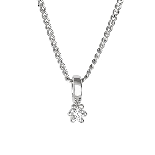 Orolino Damen Anhänger mit Kette 585/- Gold 42/45cm Glänzend Brillant Weiß 0.0500 Karat 500341337-1