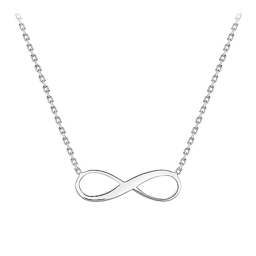 Amazon Essentials Halskette Infinity aus 9-karätigem Weißgold (ehemals Amazon Collection)