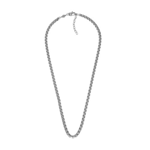 Fossil Herren-Halskette, All Stacked Up Edelstahl-Kette Halskette