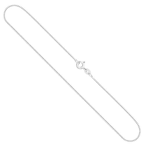 EDELIND Goldkette, Venezianerkette Weißgold 585/14 K, Länge 36 cm, Breite 0.7 mm, Gewicht ca. 1.5 g., NEU