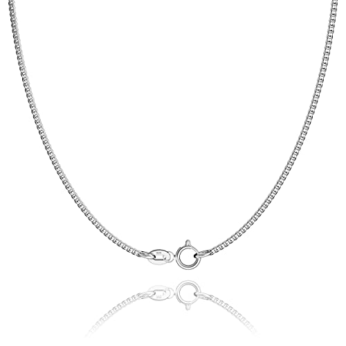 Gentle North Hochwertige Halskette Damen Silber 925 40cm - 120cm - Silberkette Damen 925 ohne Anhänger - Kette Silber 1mm breit mit Verschluss - Halskette Silber