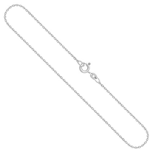 EDELIND Goldkette, Ankerkette rund Weißgold 585/14 K, Länge 45 cm, Breite 1.5 mm, Gewicht ca. 3.2 g., NEU