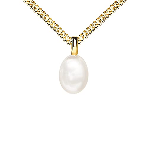 JEVELION Anhänger mit Perlen Anhänger Gold 585 Süßwasserperlen Damenschmuck Mit Kette - Kettenlänge 45 cm.