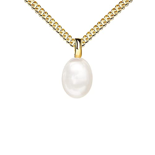 JEVELION Ketten-Anhänger Perlen Anhänger Gold 585 Süßwasserperlen Damenschmuck Mit Halskette - Kettenlänge 55 cm.