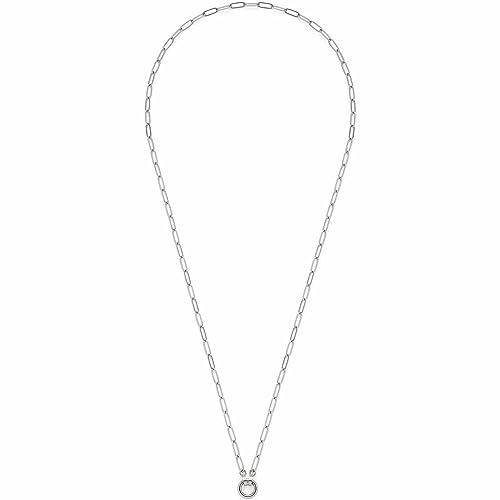 JEWELS BY LEONARDO Halskette Clip & Mix Moda lange Kette aus silberfarbenem Edelstahl längliche Ketten-Glieder und Ring für Charms Anhänger 80 cm Länge Schmuck Geschenk für Frauen 023344