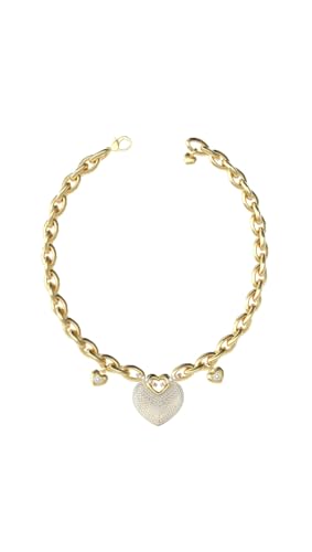 GUESS Damen-Kette Pavée Herzen Goldfarben JUBN05205JWYG