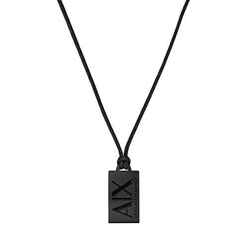 Armani Exchange Halskette Für Männer, Länge: 550mm, Breite: 16.5mm, Höhe: 32.5mm Schwarz Edelstahl Halskette, AXG0086001