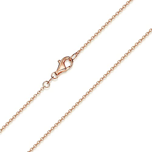 MATERIA Rosegold Ankerkette 925 Sterling Silber - 1,2mm Halskette silber in 40 45 50 60 70 cm verfügbar #K53, Länge Halskette:45 cm