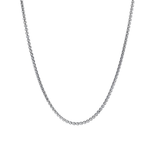 Epinki Männer Kette, Edelstahl Erbskette, Damen & Herren Silber Ketten, 70 CM
