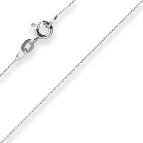 Schmuck Krone 0,8mm Rund-Ankerkette Goldkette Collier Halskette aus 585 Gold Weißgold 50cm