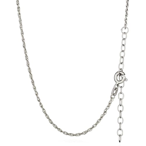 NKlaus 45+5cm Kordelkette 925 Silber oxidiert längenverstellbar Halskette 1,45mm breit Damen Silberkette 15640