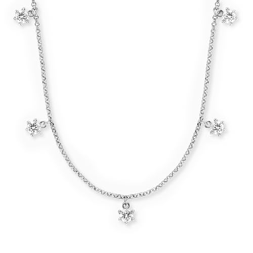Engelsrufer Kette Shiny Silber für Damen aus 925er Sterlingsilber - Zirkonia - Karabinerverschluss - Länge: 40+4 cm