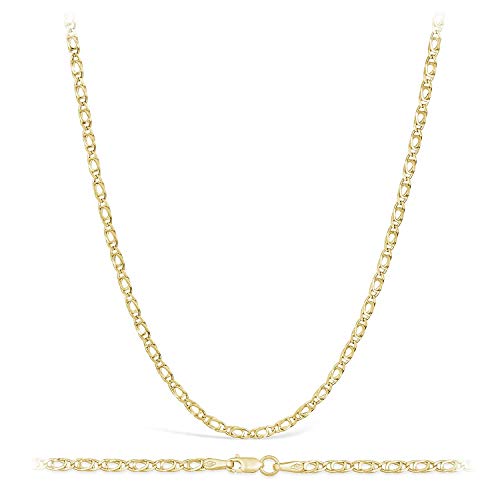 PRINS JEWELS 14 Karat / 585 Gold Tigeraugen Pfauenauge Gelbgold Kette - Breite 2.20 mm - Länge wählbar (60)