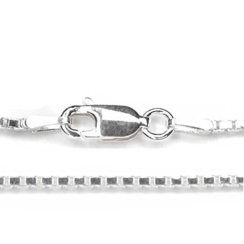Drachensilber Silberkette 1,5 mm eckiges Profil, 45cm Länge Kette Venezia aus 925 Silber mit Karabinerverschluss Juwelier Qualität