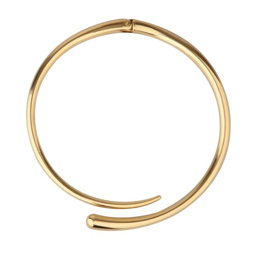 Mikovivi Chunky Choker Halskette für Damen, Goldene Tropfen Halskette Frühling Offenes Armreif Choker Metall Statement Schmuck für Damen