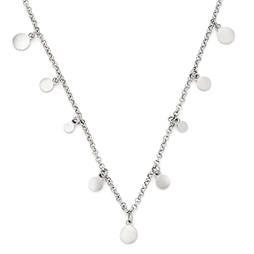 JEWELS BY LEONARDO Halskette Ciao Rica Kette aus silberfarbenem Edelstahl zartes Erbs-Kettchen mit verschieden großen Plättchen-Anhängern 40-45 cm Länge Schmuck Geschenk für Frauen 021460
